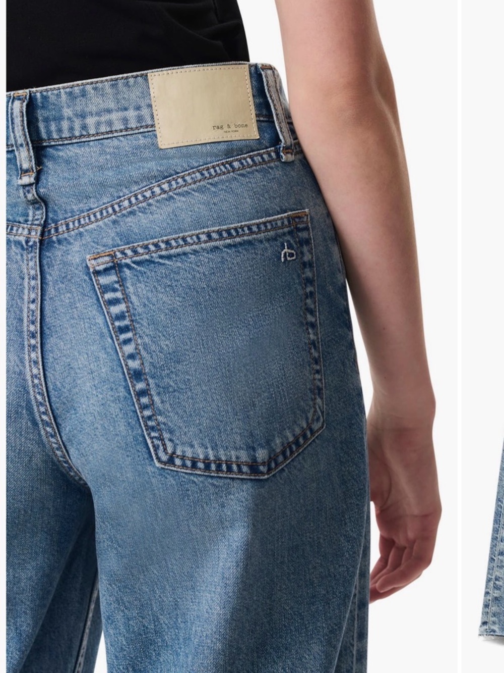 NWT - rag & bone Featherweight Andi * High Waist Ankle * Wide Leg Jeans - Picture 6 of 8